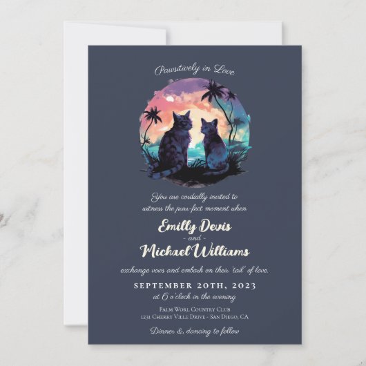 Passief in liefde zonsondergang romantische katten kaart (Voorkant)