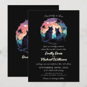 Passief in liefde zonsondergang romantische zwarte kaart (Voorkant / Achterkant)