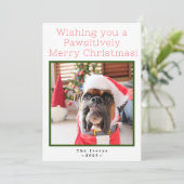 Passief Merry Custom Pet Dog Foto Feestdagenkaart (Staand voorkant)