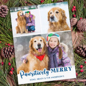 Passief Merry Custom Pet Dog Fotocollage Feestdagenkaart