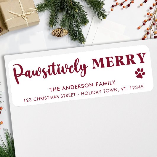 Passief Merry Custom Pet Paw Retouradres Etiket