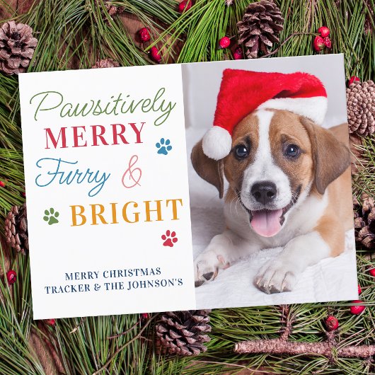 Passief Merry Furry & Bright Custom Pet Foto Briefkaart