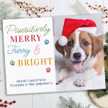 Passief Merry Furry & Bright Custom Pet Foto Feestdagenkaart<br><div class="desc">Introductie van de perfecte vakantiekaarten voor dierenliefhebbers - "Passief vrolijk, harig & helder"! Deze kaarten zijn perfect voor iedereen die het feestelijke seizoen wil vieren met hun harige familieleden. De kaarten hebben een schattig en modern design, compleet met pootafdrukken, en zijn verkrijgbaar in verschillende kleuren, waaronder groen, roze, blauw, goud...</div>