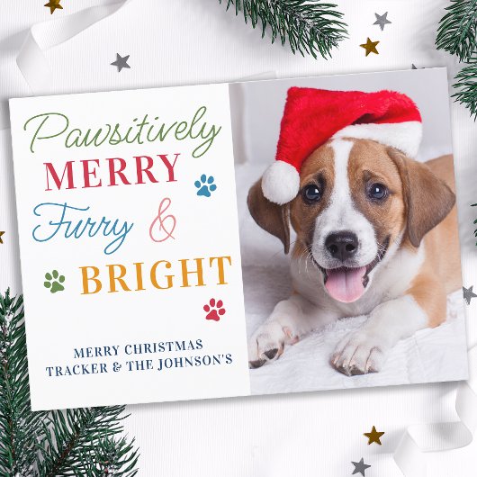 Passief Merry Furry & Bright Custom Pet Foto Notitiekaartje