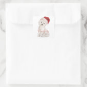 PASSIEF NIET openen Santa Dog Christmas Gift Vierkante Sticker (Tas)