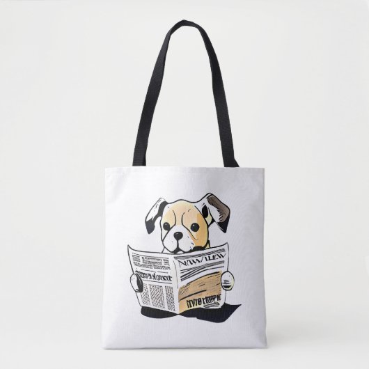 Passief nieuws Hond lezen krant T-shirt Tote Bag (Voorkant)