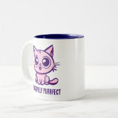 Passief perfect, mooi mangakitten tweekleurige koffiemok (Voorkant links)