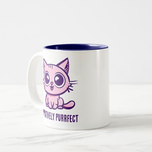 Passief perfect, mooi mangakitten tweekleurige koffiemok (Voorkant links)