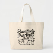 Passief purperende katten grote tote bag (Voorkant)
