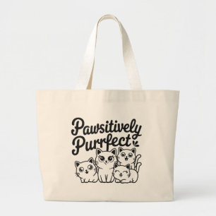 Passief purperende katten grote tote bag