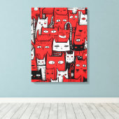 Passief Schattig: Cat Lovers' Birthday Canvas Afdruk (Insitu (Houten vloer))