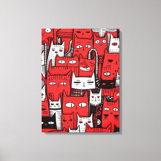Passief Schattig: Cat Lovers' Birthday Canvas Afdruk (Voorkant)