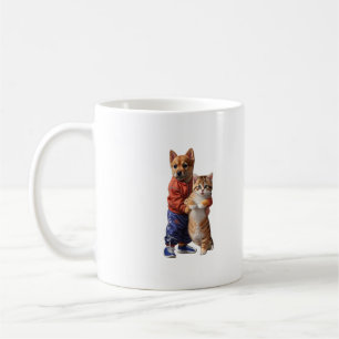 Passief Schattige Hond en Kat Mok