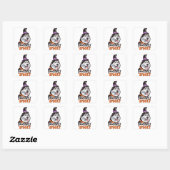 Passief Spooky Waterverf Halloween Husky Dog Vierkante Sticker (Vel)
