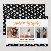 Passief spooky zwart huisdier foto Halloween Feestdagenkaart (Voorkant / Achterkant)
