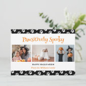 Passief spooky zwart huisdier foto Halloween Feestdagenkaart (Staand voorkant)