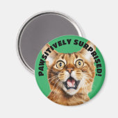 PASSIEF VERRAST! Grappige Crazy Cat Green Magneet (Voorkant / Achterkant)