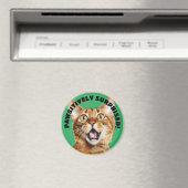 PASSIEF VERRAST! Grappige Crazy Cat Green Magneet (Insitu (Vaatwasser))