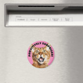 PASSIEF VERRAST! Grappige Crazy Cat Pink Magneet (Insitu (Vaatwasser))