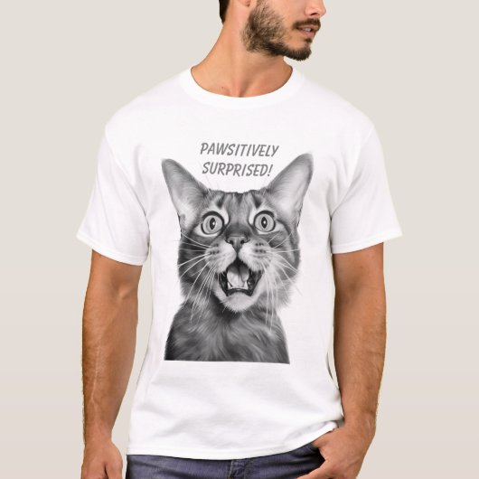 PASSIEF VERRAST! Grappige Crazy Cat T-shirt (Voorkant)