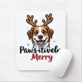 Passief vrolijk grappig kersthond rendier muismat (Met muis)
