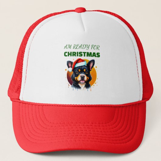 Passief vrolijk kerstfeest trucker pet (Voorkant)