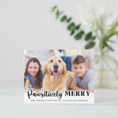 Passief vrolijk modern Gepersonaliseerd hond foto Feestdagenkaart (Staand voorkant)