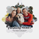 Passief vrolijk modern Gepersonaliseerd hond foto Ornament Kaart (Voorkant)