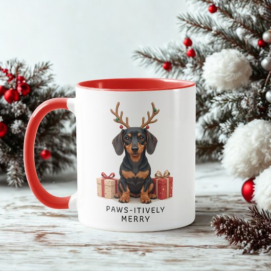 Passief vrolijke teckel Doxie Christmas Coffee Mok