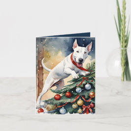Passief Wonderful Bull terrier Kerst Kaart