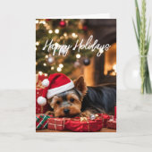 Passief Yorkie Holiday Kaart (Voorkant)