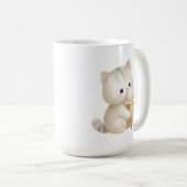 Passief zoete gelukkige kat met ijskegel koffiemok (Voorkant rechts)