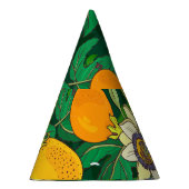 Passieflower Bloom: zwarte achtergrond . Feesthoedjes (Rechts)