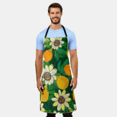 Passieflower Bloom: zwarte achtergrond . Schort (Gedragen)