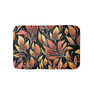 Passieflower Exotisch: Zwart Bloemen Badmat