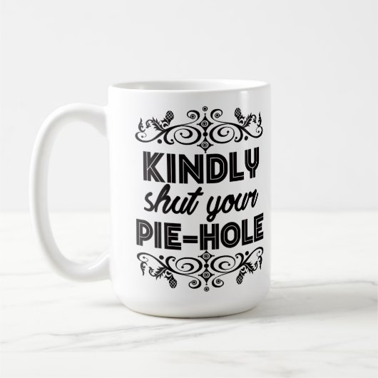 Passieve aantrekkelijke koffie, rustig alsjeblieft koffiemok (Links)