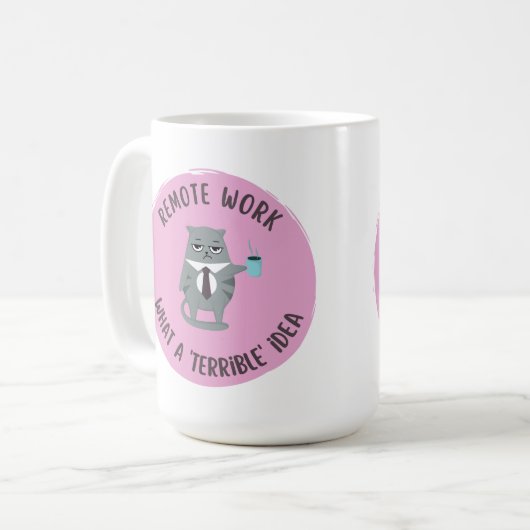 Passieve agressief (extern werk) (roze) koffiemok (Voorkant links)