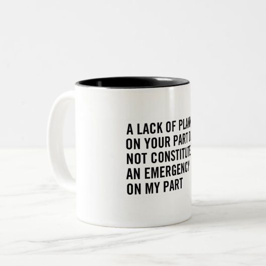 Passieve agressieve Mok voor planning (Voorkant links)