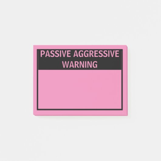 PASSIEVE AGRESSIEVE WAARSCHUWING NA IT-OPMERKINGEN POST-IT® NOTES (Voorkant)