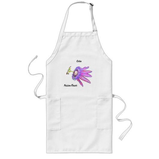 Passievloer met naam lang schort (Voorkant)