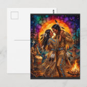 Passievolle Dans: Dansers van de Native American Briefkaart (Voorkant / Achterkant)