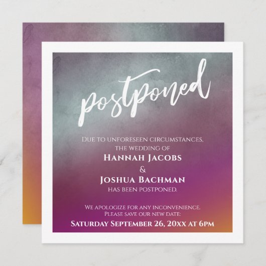 passievrucht ombre uitgestelde bruiloft Kaart (Voorkant / Achterkant)