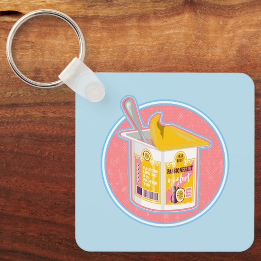 Passievrucht yoghurt sleutelhanger (Voorkant)