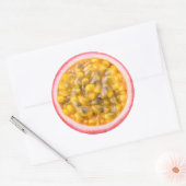Passievruchten Ronde Sticker (Envelop)
