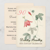 Passiflora 90th Birthday Party Invitation Kaart (Voorkant / Achterkant)