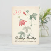 Passiflora 90th Birthday Party Invitation Kaart (Staand voorkant)