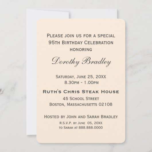 Passiflora 95e Verjaardagsfeestuitnodiging Kaart (Achterkant)