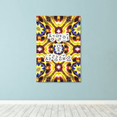 Passiflora caerulea-patroon canvas afdruk (Insitu (Houten vloer))