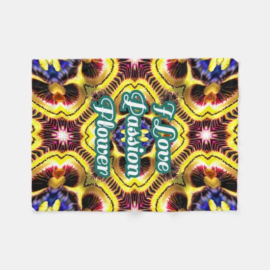 Passiflora caerulea-patroon fleece deken (Voorkant (Horizontaal))