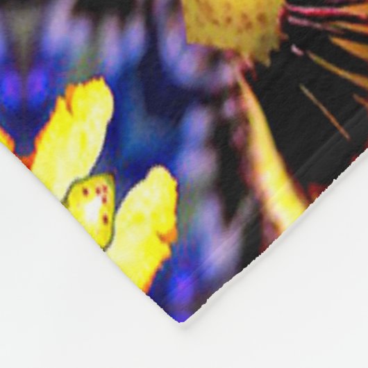 Passiflora caerulea-patroon fleece deken (Hoek)